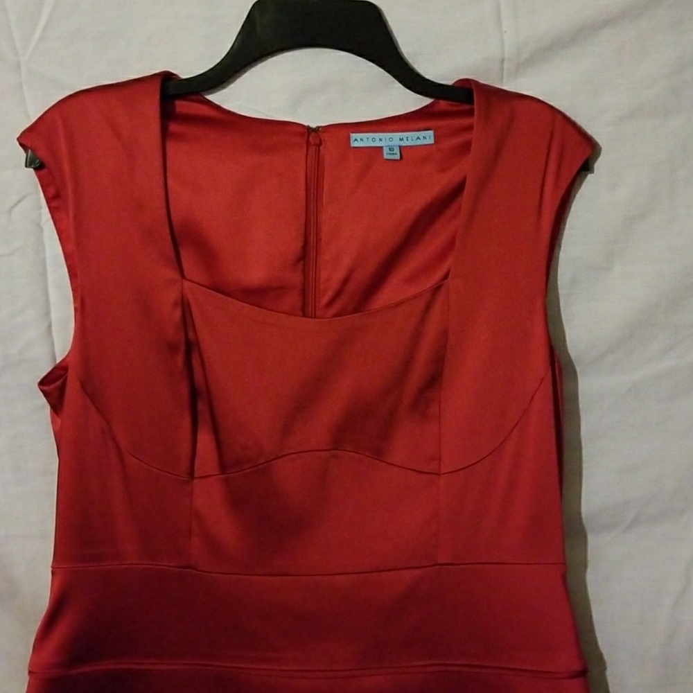 Antonio Milani Red Satin Dress